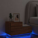 vidaXL barna tölgyszínű éjjeliszekrény LED-világítással 70x36x40,5 cm