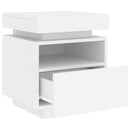 vidaXL fehér éjjeliszekrény LED-világítással 40 x 39 x 48,5 cm