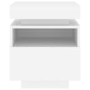 vidaXL 2 db fehér műfa éjjeliszekrény LED-fényekkel 40x39x48,5 cm