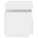 vidaXL 2 db fehér műfa éjjeliszekrény LED-fényekkel 40x39x48,5 cm
