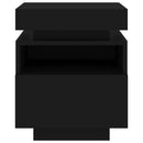 vidaXL 2 db fekete műfa éjjeliszekrény LED-fényekkel 40x39x48,5 cm