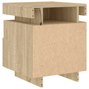 vidaXL 2 db sonoma tölgy éjjeliszekrény LED-fényekkel 40x39x48,5 cm