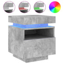 vidaXL betonszürke éjjeliszekrény LED-fényekkel 40x39x48,5 cm