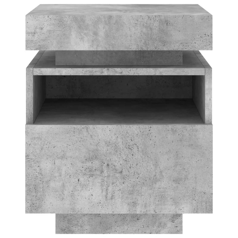 vidaXL 2 db betonszürke éjjeliszekrény LED-fényekkel 40x39x48,5 cm