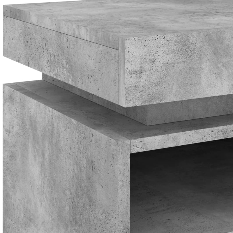 vidaXL 2 db betonszürke éjjeliszekrény LED-fényekkel 40x39x48,5 cm