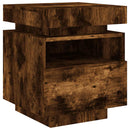 vidaXL 2 db sonoma tölgy éjjeliszekrény LED-fényekkel 40x39x48,5 cm