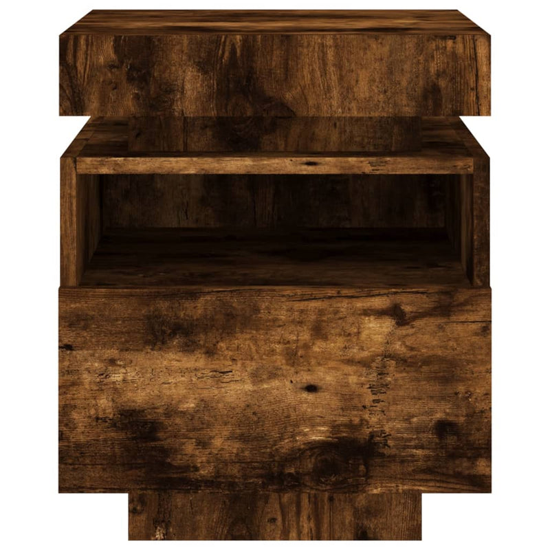 vidaXL 2 db sonoma tölgy éjjeliszekrény LED-fényekkel 40x39x48,5 cm