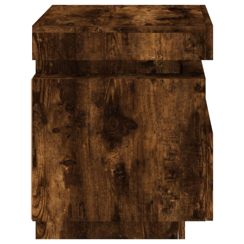 vidaXL 2 db sonoma tölgy éjjeliszekrény LED-fényekkel 40x39x48,5 cm