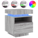vidaXL 2 db szürke sonoma éjjeliszekrény LED-fényekkel 40x39x48,5 cm