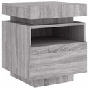 vidaXL 2 db szürke sonoma éjjeliszekrény LED-fényekkel 40x39x48,5 cm