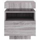 vidaXL 2 db szürke sonoma éjjeliszekrény LED-fényekkel 40x39x48,5 cm