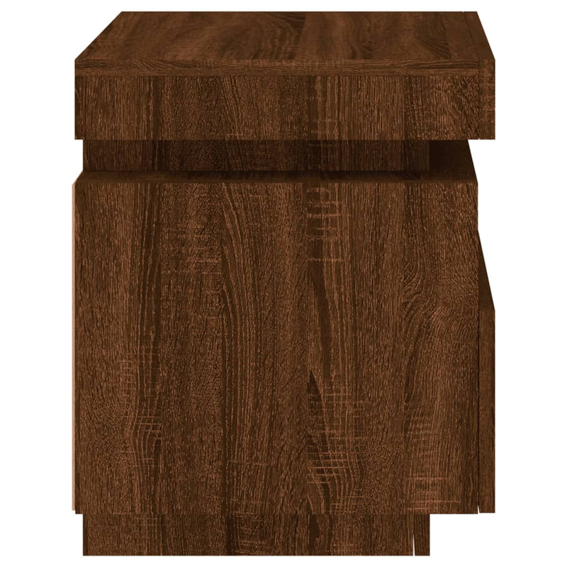 vidaXL barna tölgy színű éjjeliszekrény LED-világítással 40x39x48,5 cm