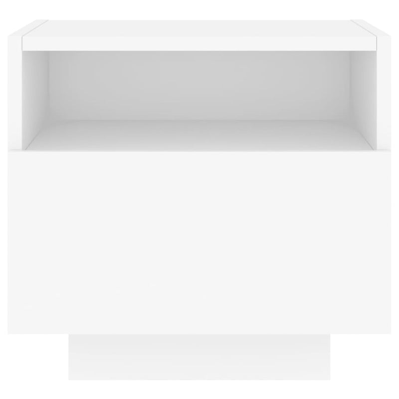 vidaXL fehér éjjeliszekrény LED-világítással 40 x 39 x 37 cm