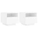 vidaXL 2 db fehér éjjeliszekrény LED-világítással 40 x 39 x 37 cm
