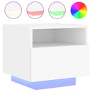 vidaXL 2 db fehér éjjeliszekrény LED-világítással 40 x 39 x 37 cm
