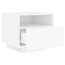 vidaXL 2 db fehér éjjeliszekrény LED-világítással 40 x 39 x 37 cm