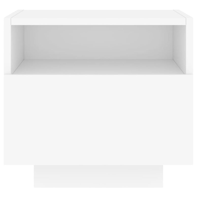 vidaXL 2 db fehér éjjeliszekrény LED-világítással 40 x 39 x 37 cm