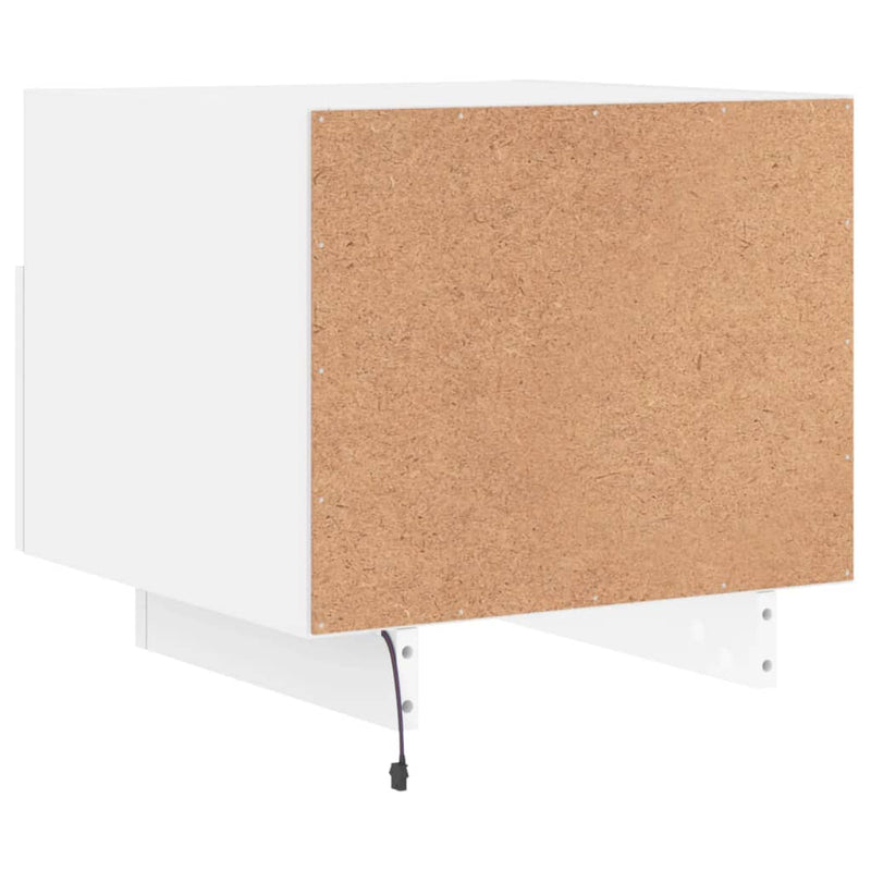 vidaXL 2 db fehér éjjeliszekrény LED-világítással 40 x 39 x 37 cm