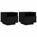 vidaXL 2 db fekete éjjeliszekrény LED-világítással 40 x 39 x 37 cm