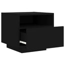 vidaXL 2 db fekete éjjeliszekrény LED-világítással 40 x 39 x 37 cm