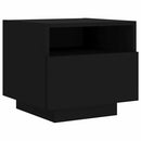 vidaXL 2 db fekete éjjeliszekrény LED-világítással 40 x 39 x 37 cm