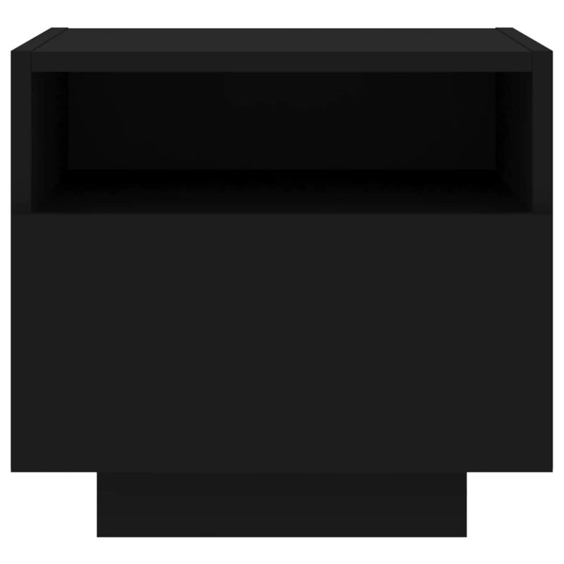 vidaXL 2 db fekete éjjeliszekrény LED-világítással 40 x 39 x 37 cm