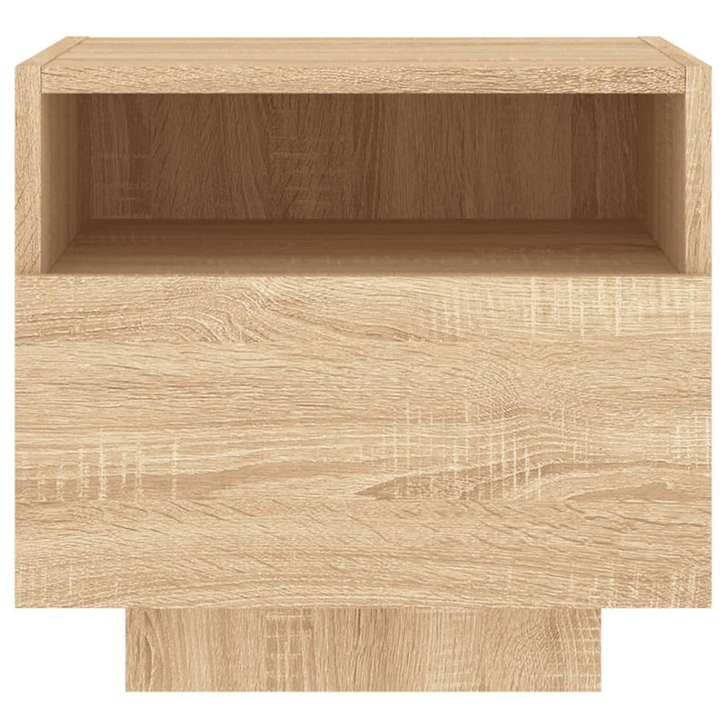 vidaXL sonoma tölgy színű éjjeliszekrény LED-ekkel 40 x 39 x 37 cm