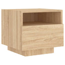 vidaXL 2 db sonoma tölgy színű éjjeliszekrény LED-ekkel 40x39x37 cm
