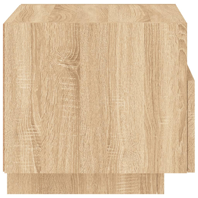 vidaXL 2 db sonoma tölgy színű éjjeliszekrény LED-ekkel 40x39x37 cm