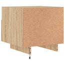 vidaXL 2 db sonoma tölgy színű éjjeliszekrény LED-ekkel 40x39x37 cm