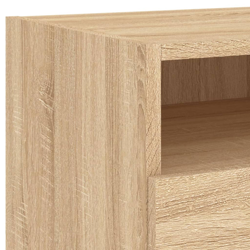 vidaXL 2 db sonoma tölgy színű éjjeliszekrény LED-ekkel 40x39x37 cm