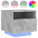 vidaXL 2 db betonszürke éjjeliszekrény LED-világítással 40x39x37 cm