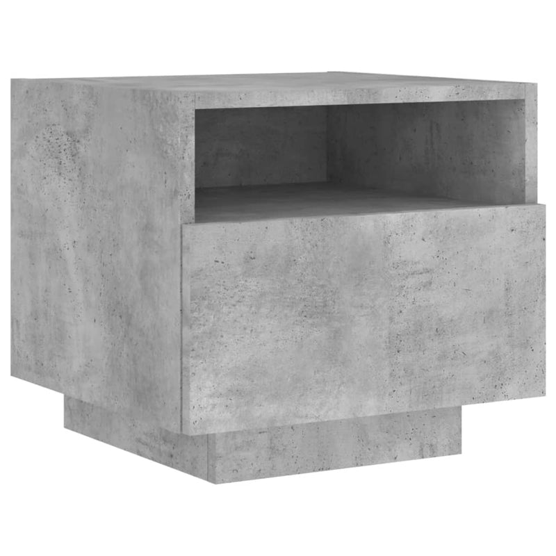 vidaXL 2 db betonszürke éjjeliszekrény LED-világítással 40x39x37 cm