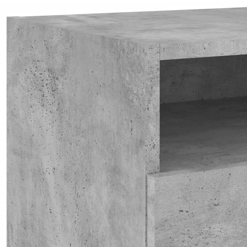 vidaXL 2 db betonszürke éjjeliszekrény LED-világítással 40x39x37 cm