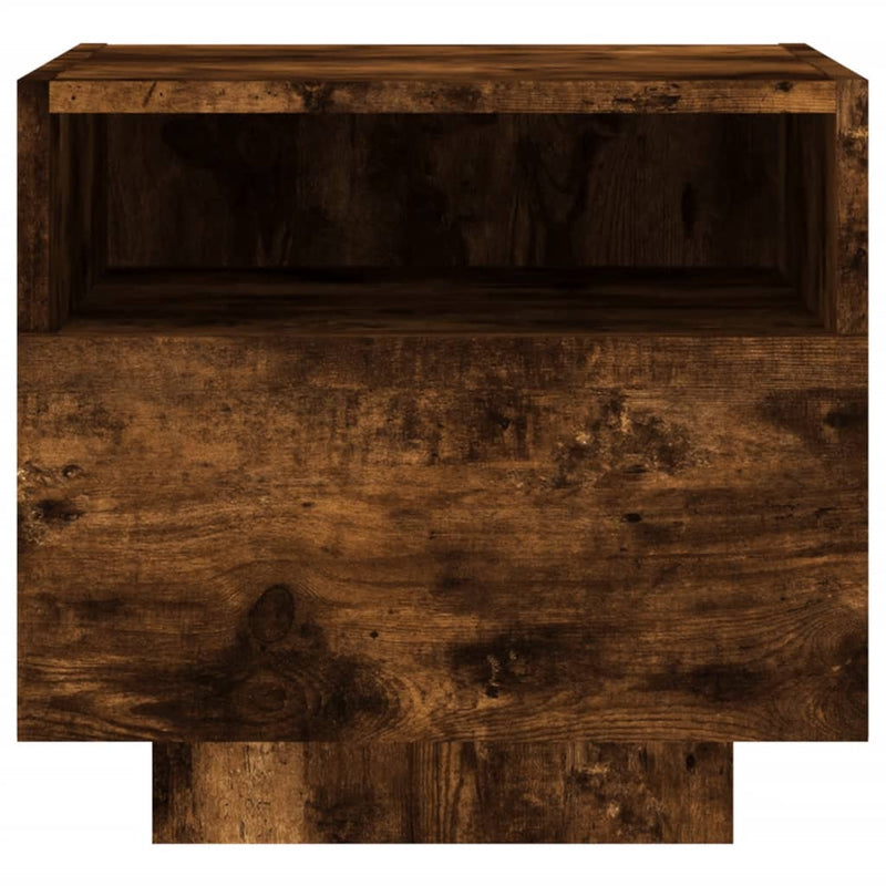 vidaXL füstös tölgy színű éjjeliszekrény LED-világítással 40x39x37 cm