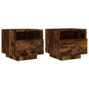 vidaXL 2 db sonoma tölgy színű éjjeliszekrény LED-ekkel 40x39x37 cm