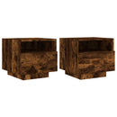 vidaXL 2 db sonoma tölgy színű éjjeliszekrény LED-ekkel 40x39x37 cm
