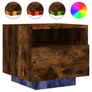 vidaXL 2 db sonoma tölgy színű éjjeliszekrény LED-ekkel 40x39x37 cm