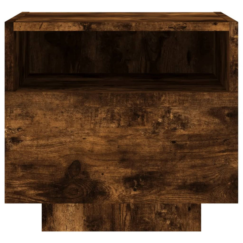 vidaXL 2 db sonoma tölgy színű éjjeliszekrény LED-ekkel 40x39x37 cm