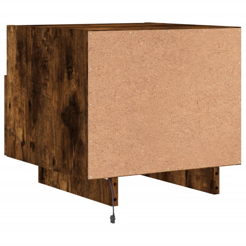 vidaXL 2 db sonoma tölgy színű éjjeliszekrény LED-ekkel 40x39x37 cm