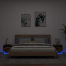 vidaXL 2 db sonoma tölgy színű éjjeliszekrény LED-ekkel 40x39x37 cm