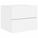 vidaXL fehér falra szerelhető éjjeliszekrény LED-világítással