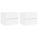 vidaXL 2 db fehér falra szerelhető éjjeliszekrény LED-világítással