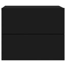 vidaXL fekete falra szerelhető éjjeliszekrény LED-világítással