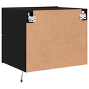 vidaXL fekete falra szerelhető éjjeliszekrény LED-világítással