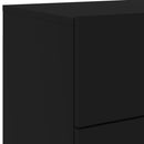 vidaXL fekete falra szerelhető éjjeliszekrény LED-világítással