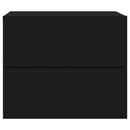 vidaXL 2 db fekete falra szerelhető éjjeliszekrény LED-világítással