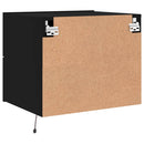 vidaXL 2 db fekete falra szerelhető éjjeliszekrény LED-világítással