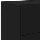 vidaXL 2 db fekete falra szerelhető éjjeliszekrény LED-világítással