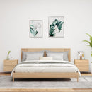 vidaXL 2 db sonoma tölgy színű fali éjjeli szekrény LED-világítással